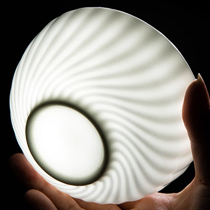 Bone China Round Bowl - with Curved Ridges