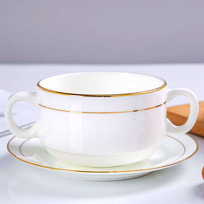Bone China Earred Bowl - with or without Dish