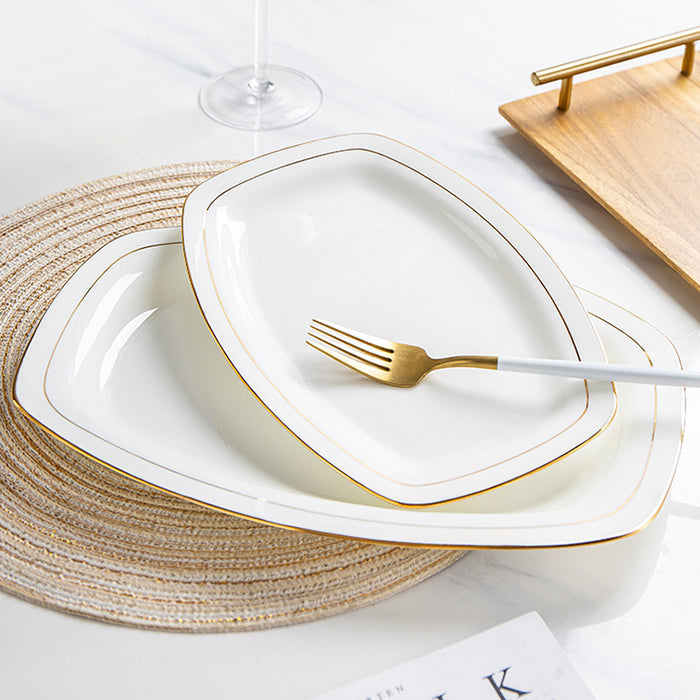 Bone China Fish Platter - Rectangle with Curved Edge