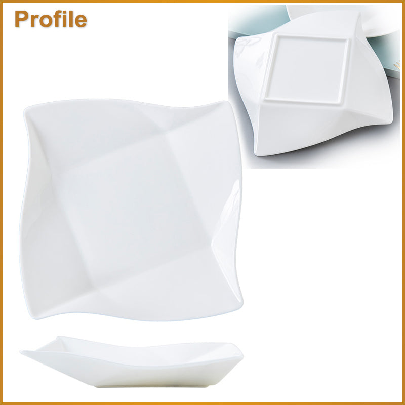 Bone China Dinnerware - Origami Plate in Creamy White