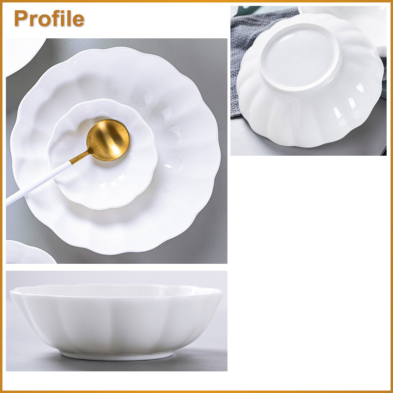 Bone China Tableware - Pumpkin Bowl in Creamy White
