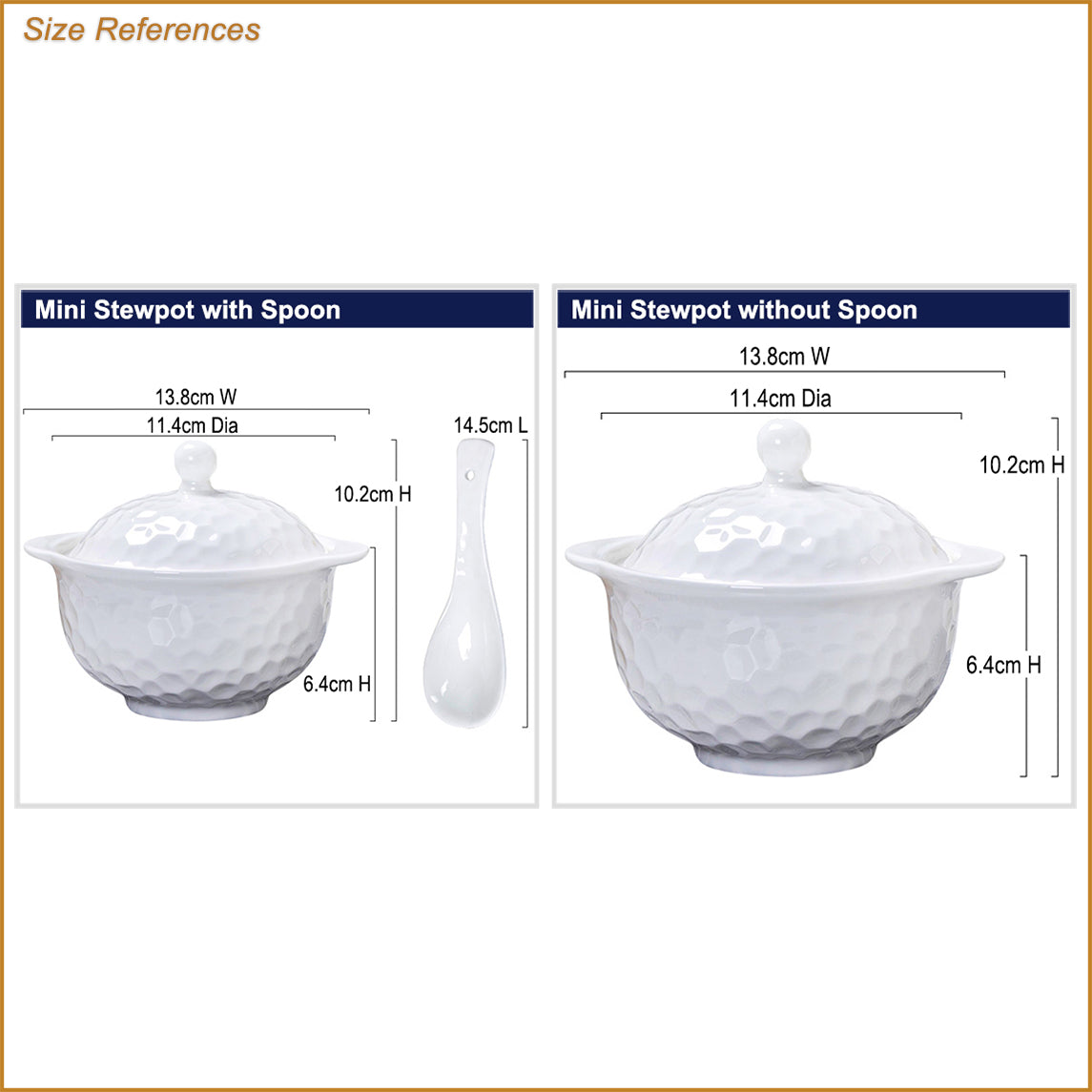 Bone China Stew Pot for Individual - Golf Shaped Surface