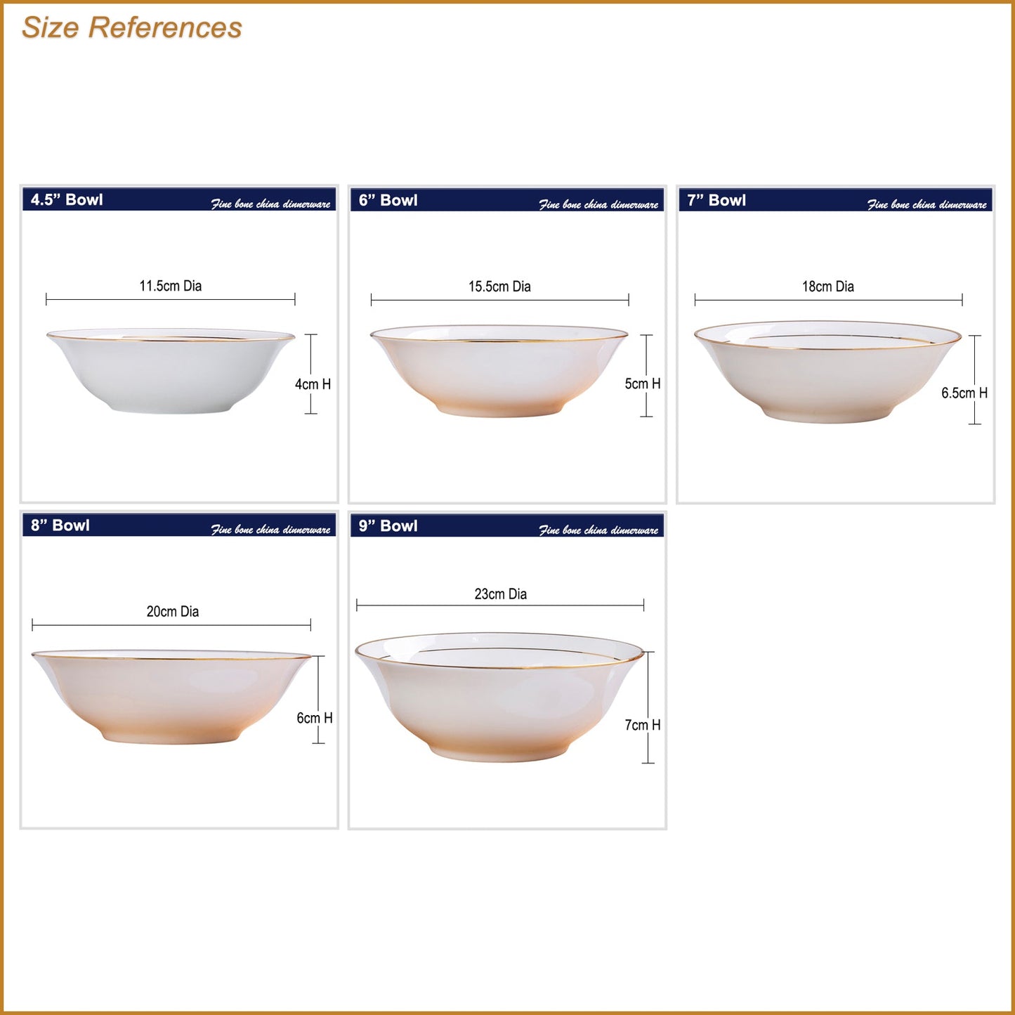 Bone China Tableware - Serving Bowl with Wide Mouth