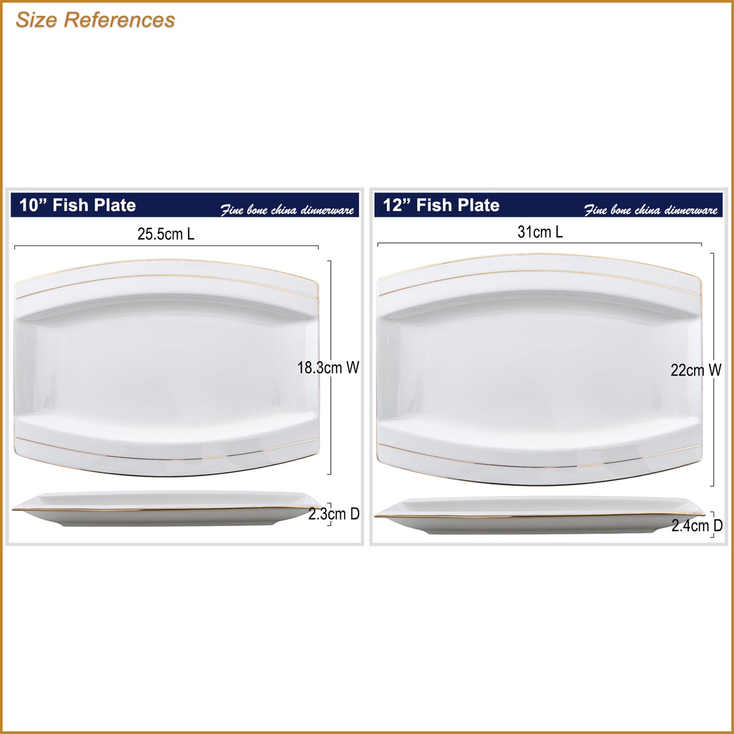 Bone China Fish Platter - Japanese Style