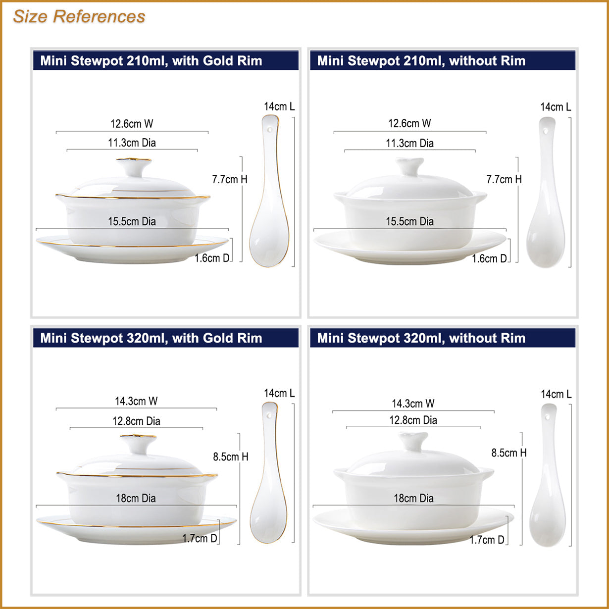 Bone China Tableware - Stew Pot W/ Dish & Spoon