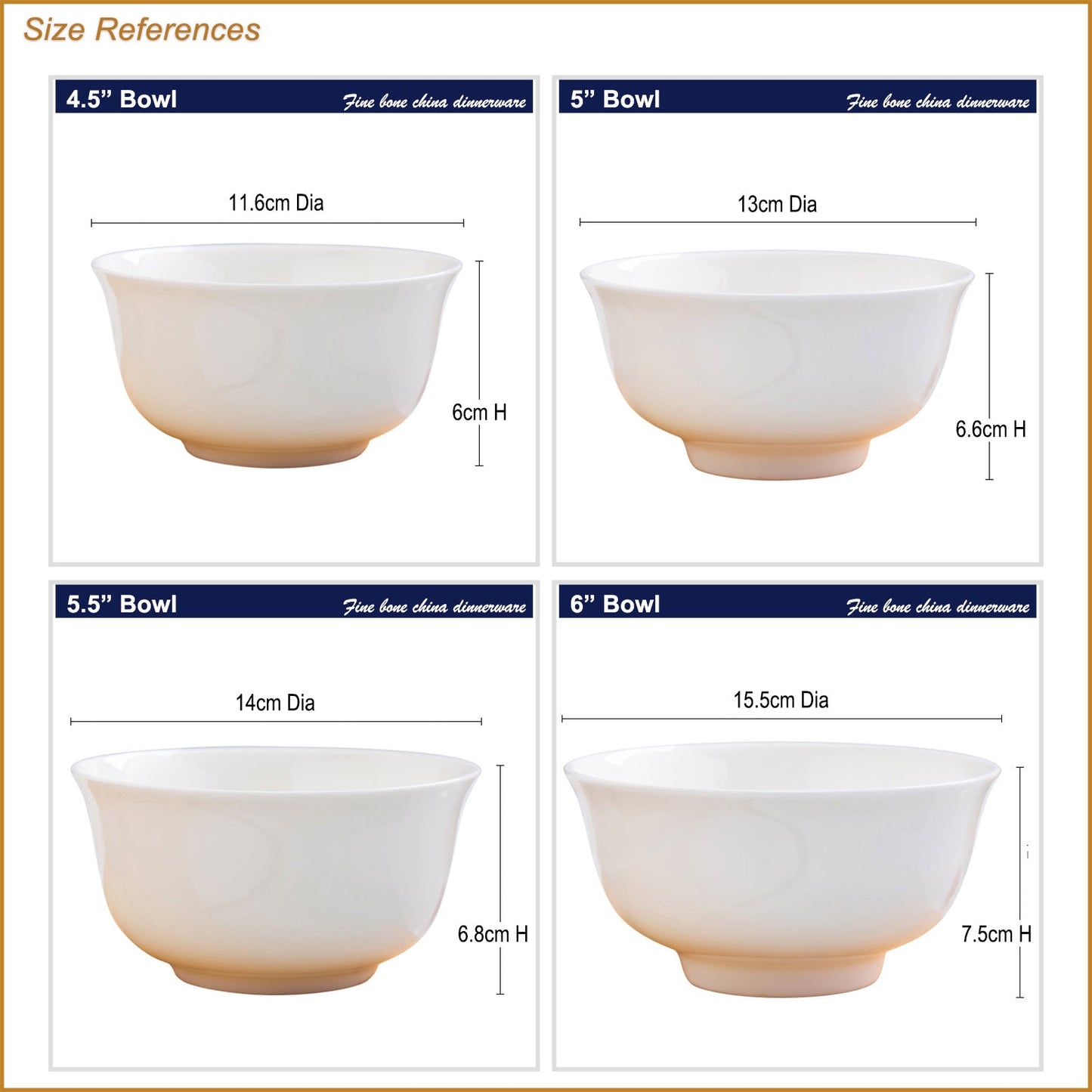 Bone China Bell Bowl - Creamy White with Foot