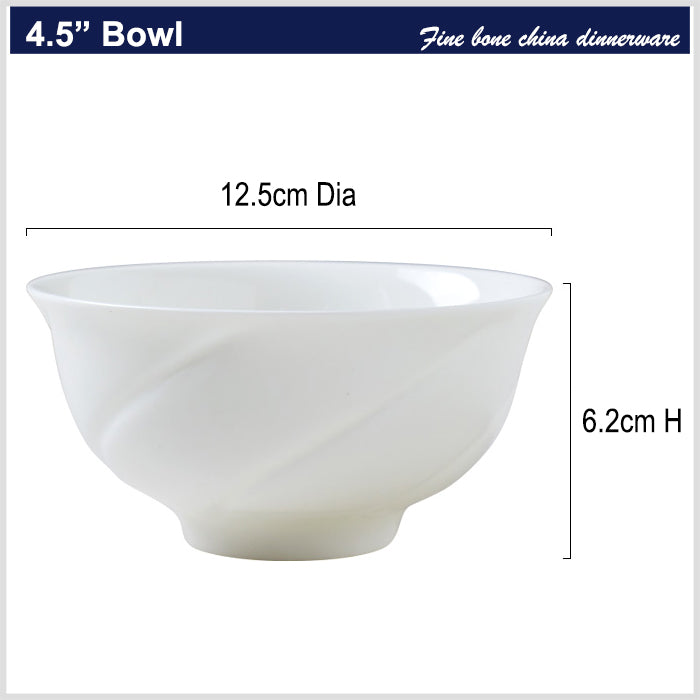 Bone China Round Bowl - with Carvings