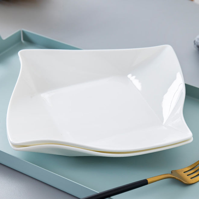 Bone China Dinnerware - Origami Plate in Creamy White