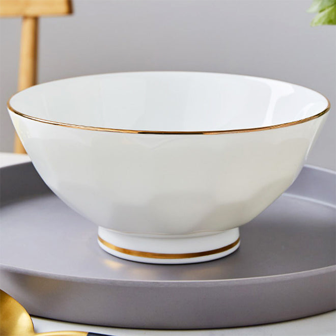 Bone China Tableware - Spherical Bowl with Multi-faces