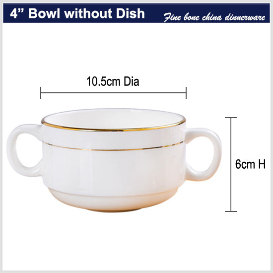 Bone China Earred Bowl - with or without Dish