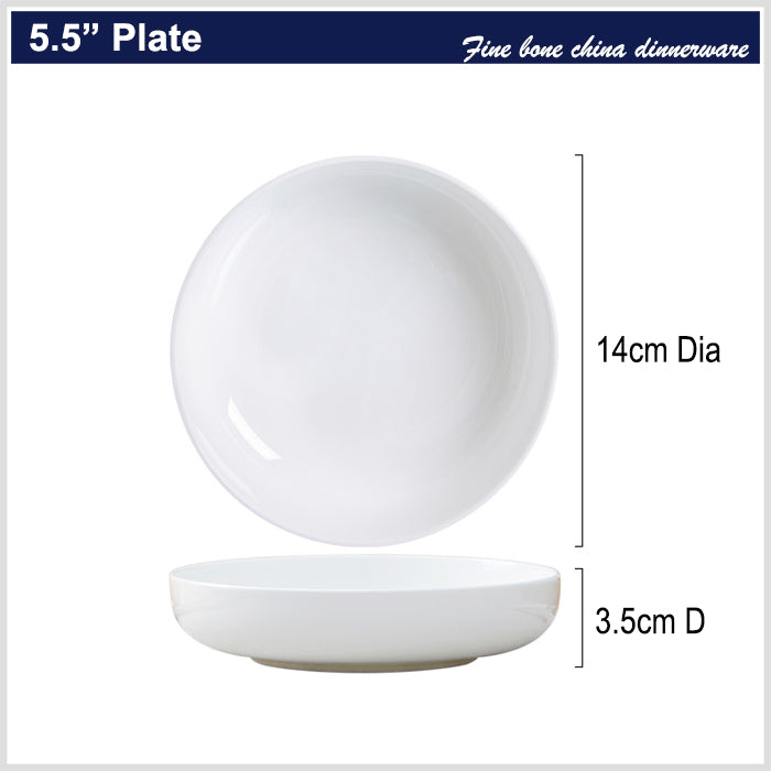 Bone China Salad Plate - Creamy Snow White