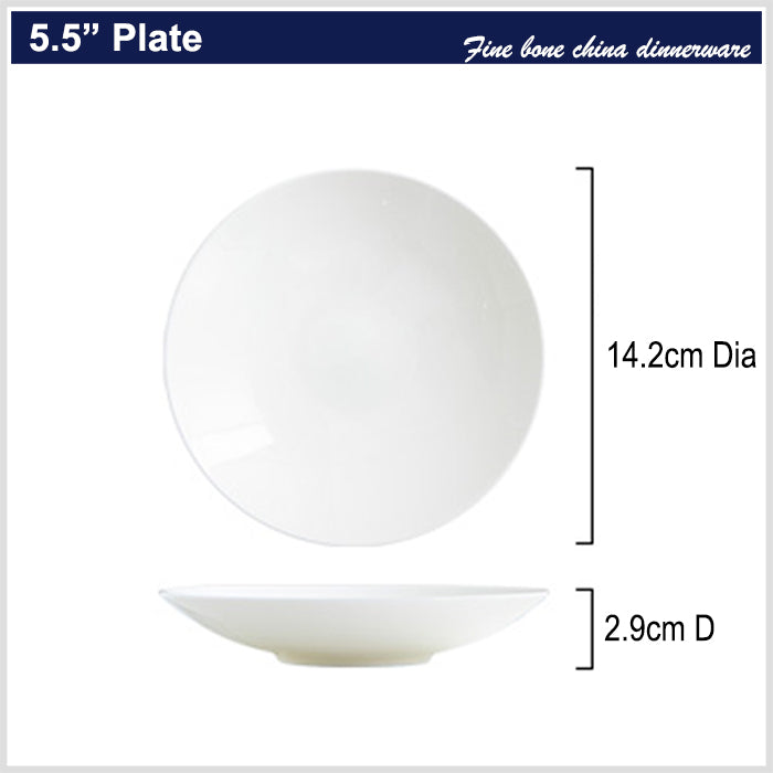 Bone China Dinnerware - Deep Plate in Creamy White