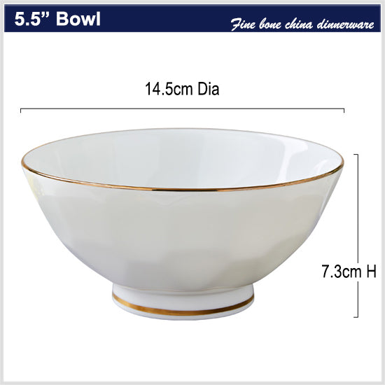 Bone China Tableware - Spherical Bowl with Multi-faces