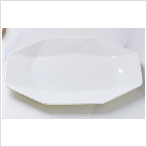 Bone China Dinnerware -Octagon Fish Platter in Creamy White