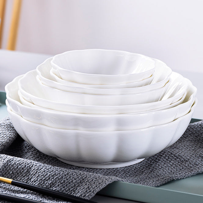 Bone China Tableware - Pumpkin Bowl in Creamy White