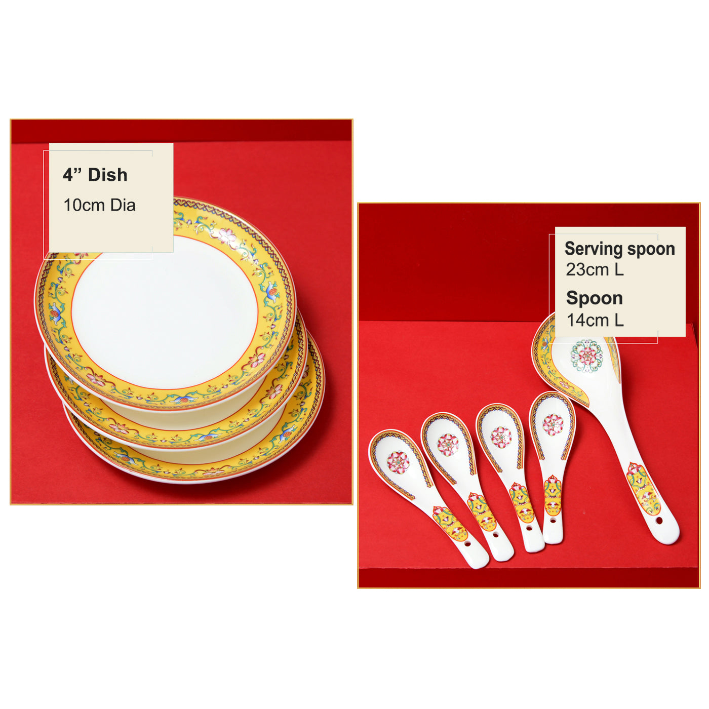 Luxury Bone China Dining Ware Collection - Enameling of Decorative Motif in Yellow