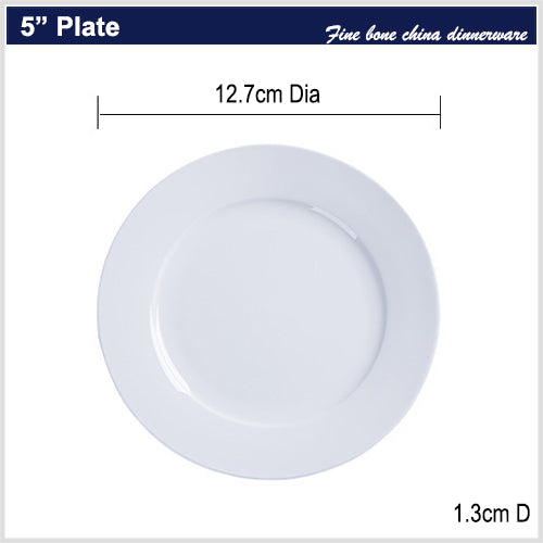 Bone China Flat Plate - Creamy Snow White