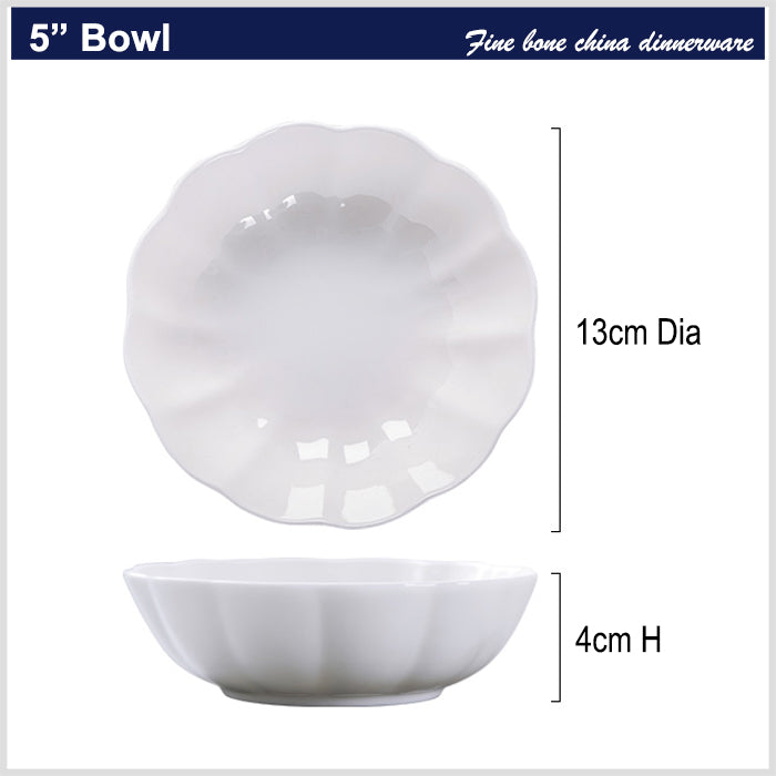 Bone China Tableware - Pumpkin Bowl in Creamy White