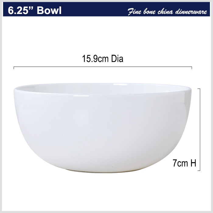 Bone China Tableware - Round Bowl in Creamy White