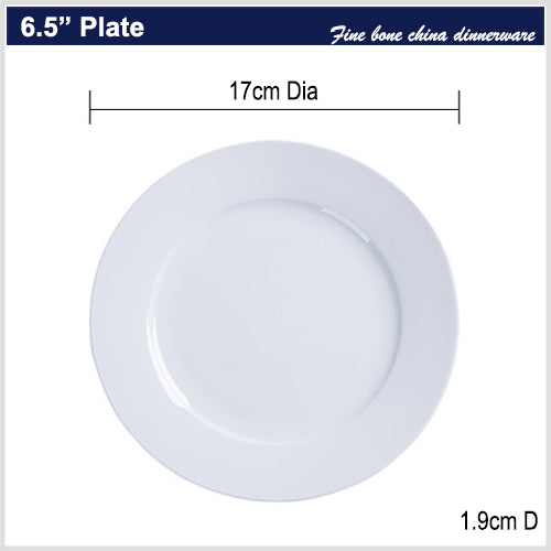 Bone China Flat Plate - Creamy Snow White