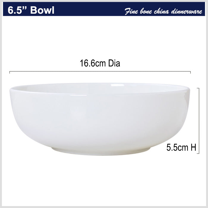 Bone China Tableware - Round Bowl in Creamy White