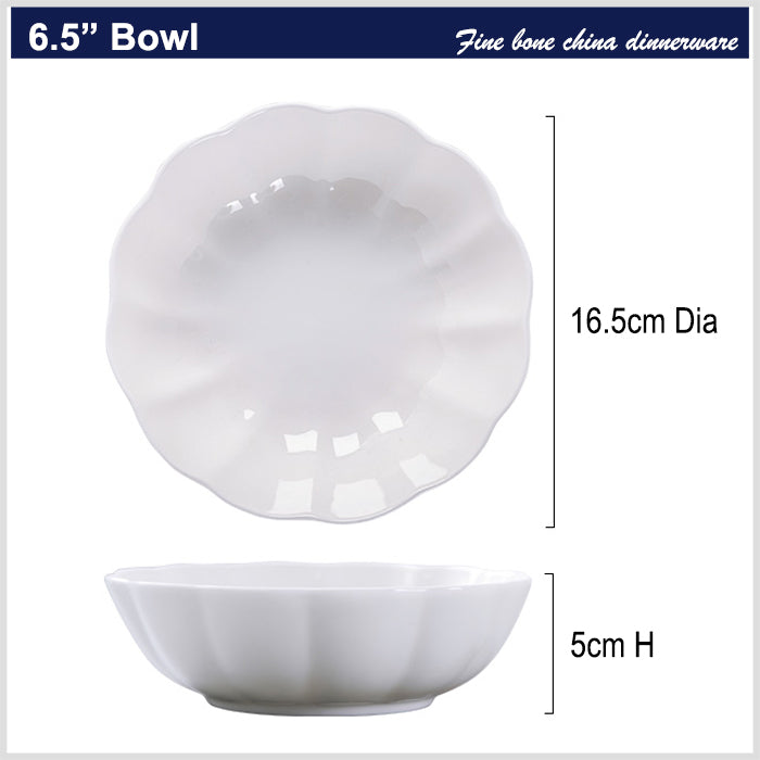 Bone China Tableware - Pumpkin Bowl in Creamy White