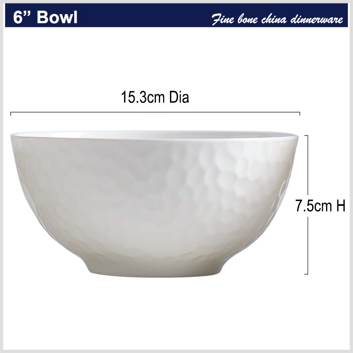 Bone China Round Bowl - Golf Shaped Surface