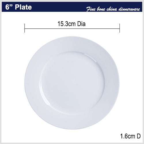 Bone China Flat Plate - Creamy Snow White