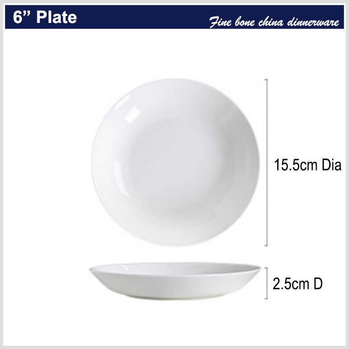 Bone China Dinnerware - Soup Plate in Creamy White