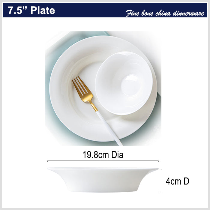 Bone China Horn Shaped Plate - in Creamy White