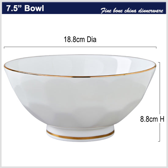 Bone China Tableware - Spherical Bowl with Multi-faces