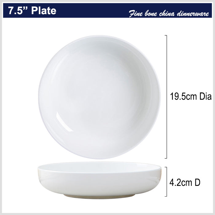 Bone China Salad Plate - Creamy Snow White