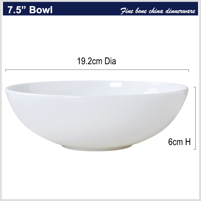 Bone China Tableware - Round Bowl in Creamy White