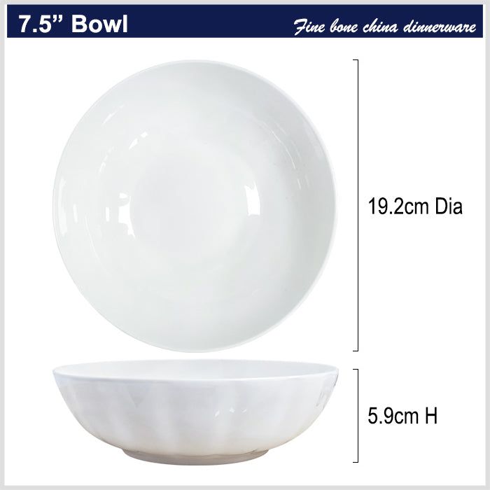 Bone China Tableware - Pumpkin Bowl in Creamy White