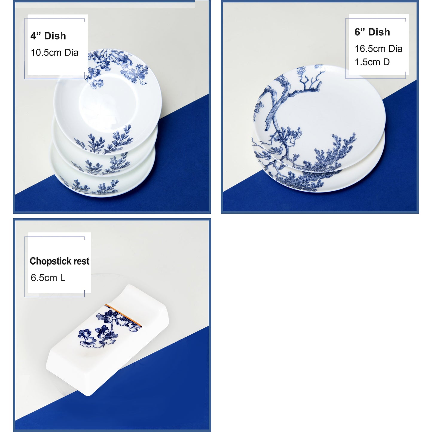 Luxury Bone China Dining Ware Collection - Enameling of Landscape Design in Gradient Blue