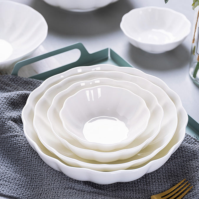 Bone China Tableware - Pumpkin Bowl in Creamy White