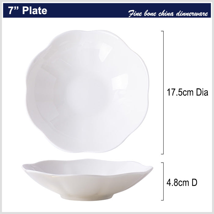 Bone China Deep Plate - with Scalloped Edge