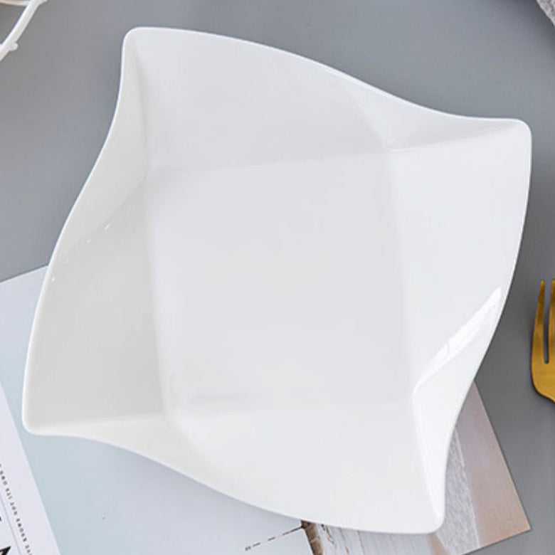 Bone China Dinnerware - Origami Plate in Creamy White