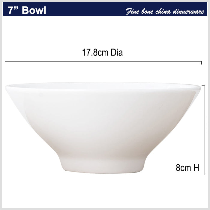 Bone China Wide Mouth Bowl - Creamy White with Foot