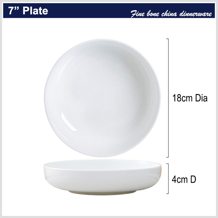 Bone China Salad Plate - Creamy Snow White