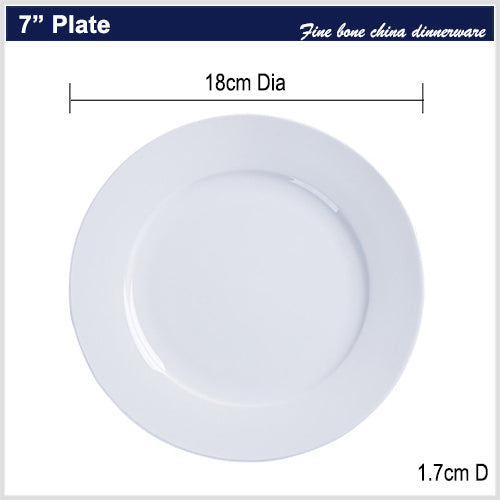 Bone China Flat Plate - Creamy Snow White