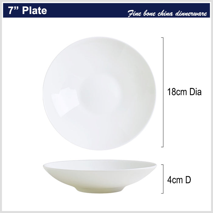 Bone China Dinnerware - Deep Plate in Creamy White