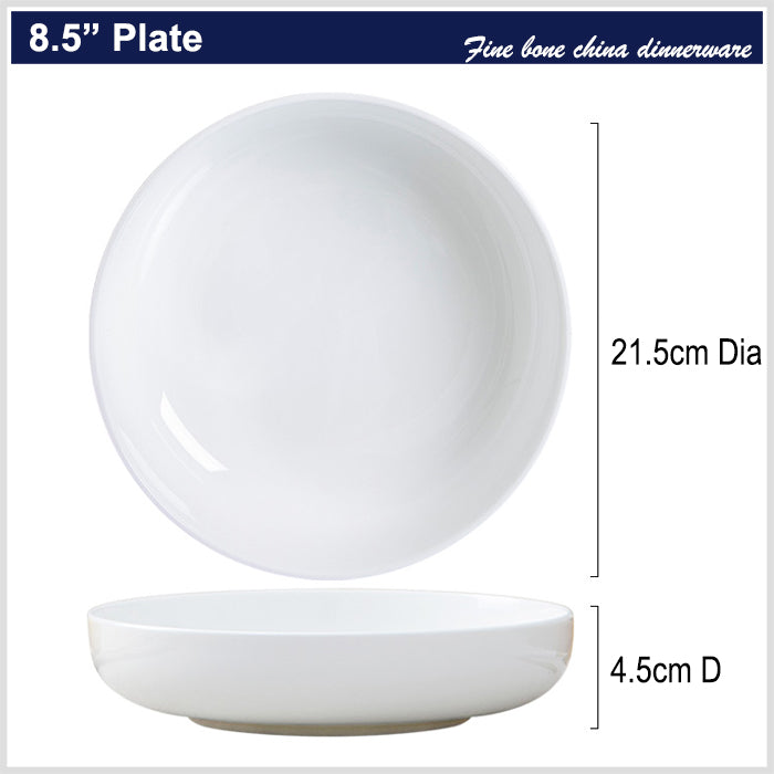 Bone China Salad Plate - Creamy Snow White