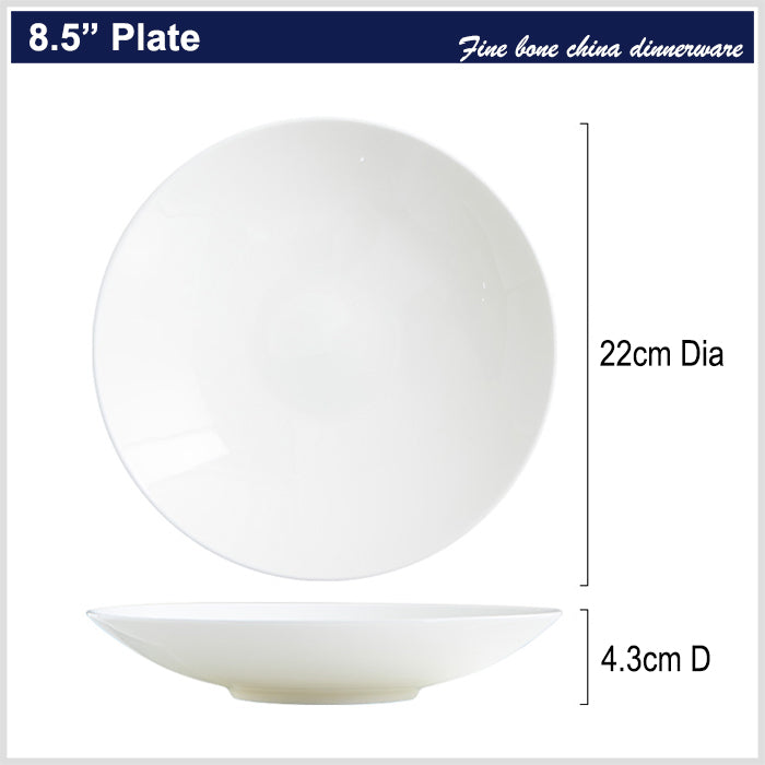 Bone China Dinnerware - Deep Plate in Creamy White