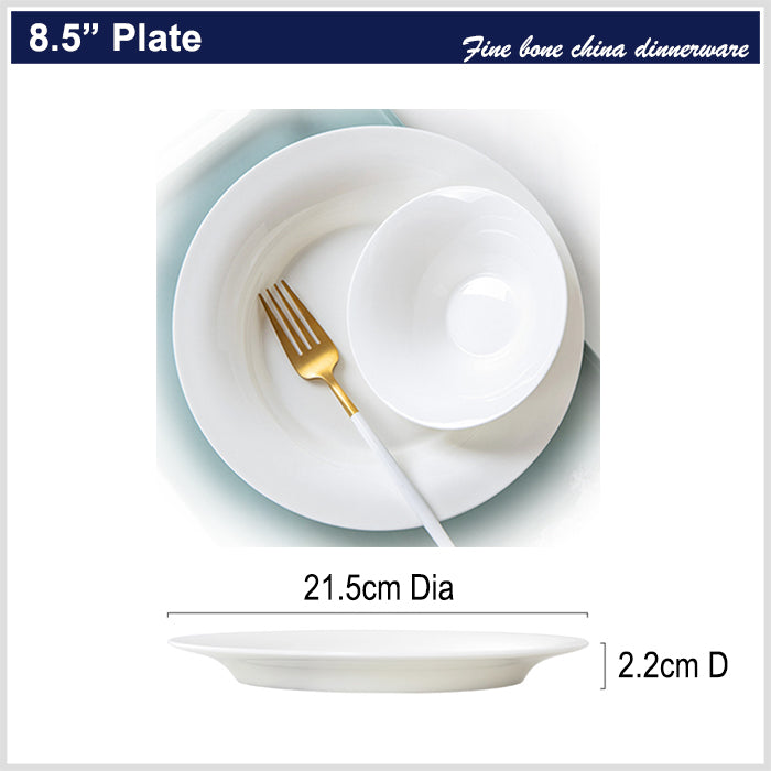 Bone China Horn Shaped Plate - in Creamy White