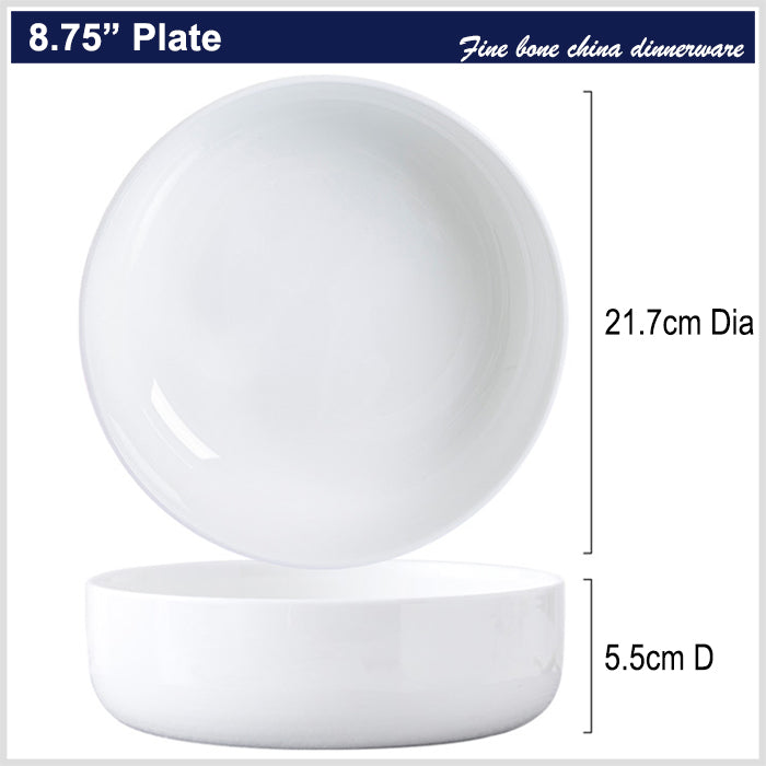 Bone China Salad Plate - Creamy Snow White