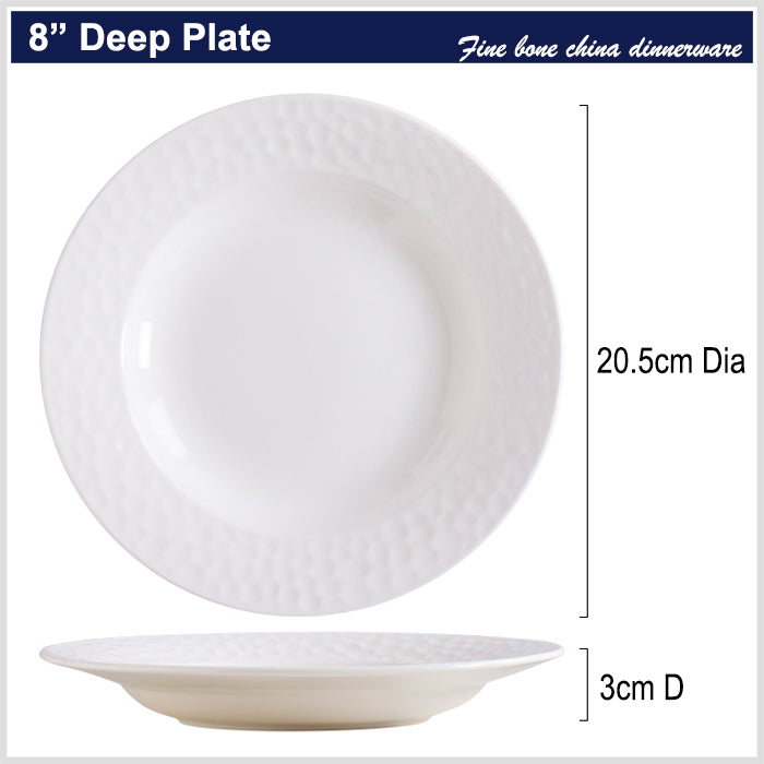 Bone China Round Plate - Golf Shaped Surface