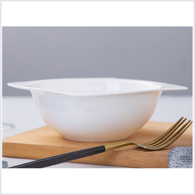 Bone China Dinner Plate - Curved Edge with Concave Circle