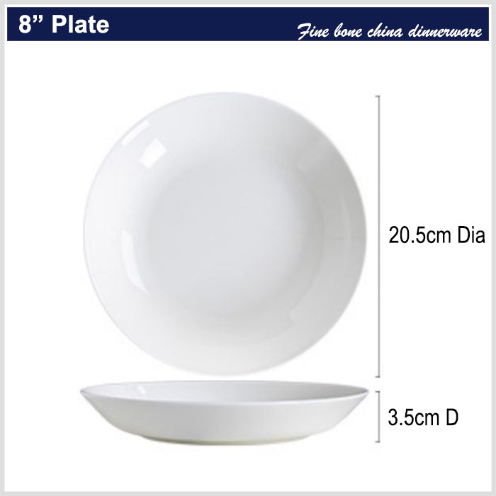 Bone China Dinnerware - Soup Plate in Creamy White