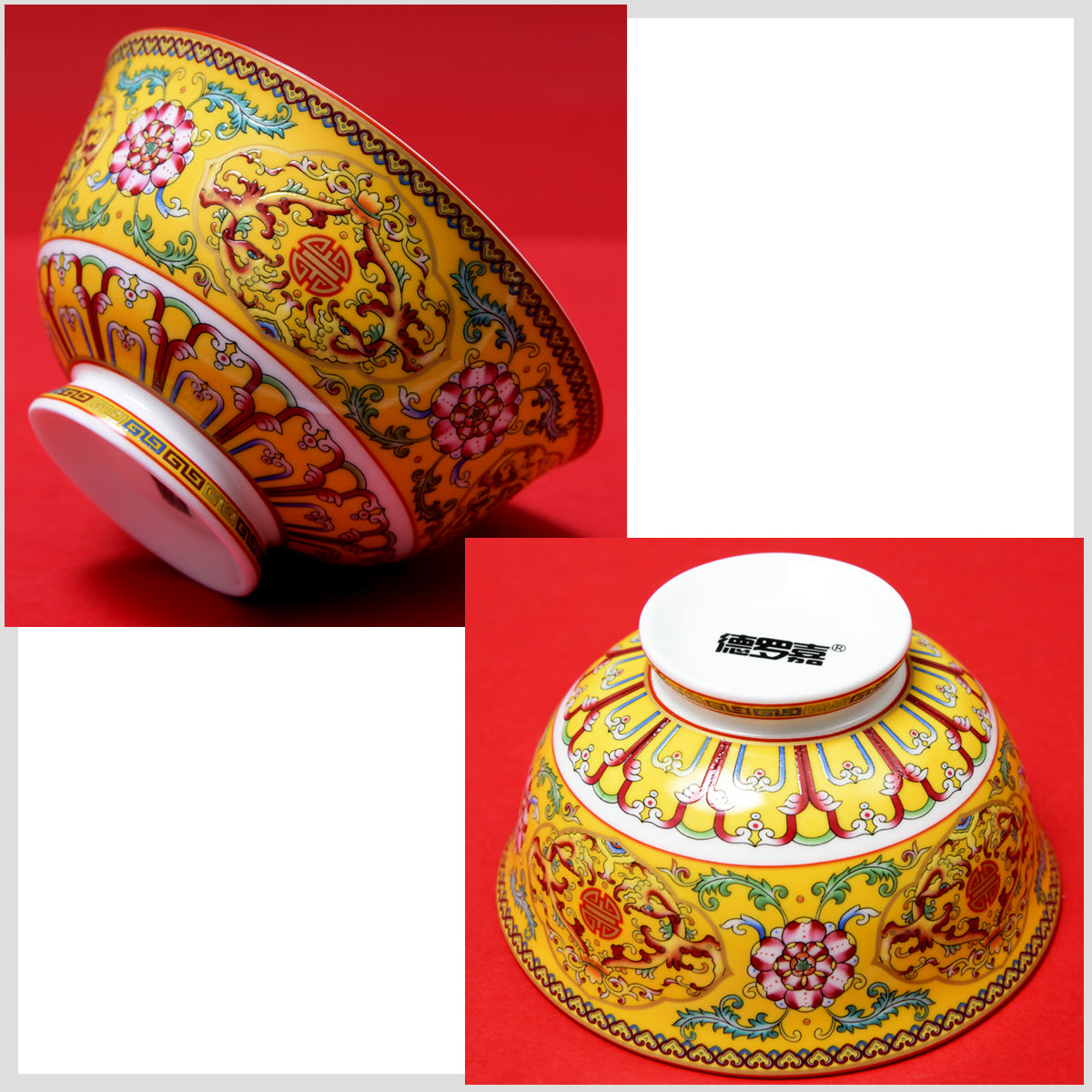 Luxury Bone China Dining Ware Collection - Enameling of Decorative Motif in Yellow